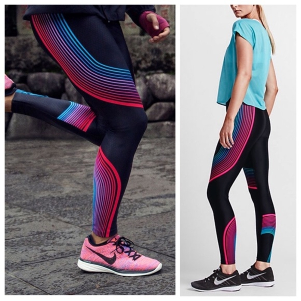 Nike Dri-Fit Running Leggings Sz Medium Colorful.